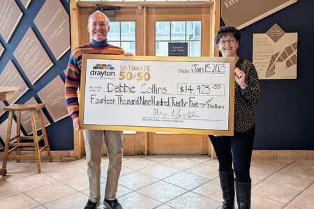 David Connolly Presents Cheque to December 50/50 Winner Debbie Collins<