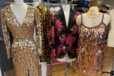 Costumes designed by multi-award-winning Ann Roth line the wardrobe department during rehearsals for St. Jacobs Country Playhouse’s The Prom